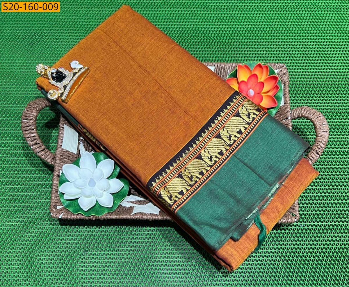 Orange Narayanpet saree
