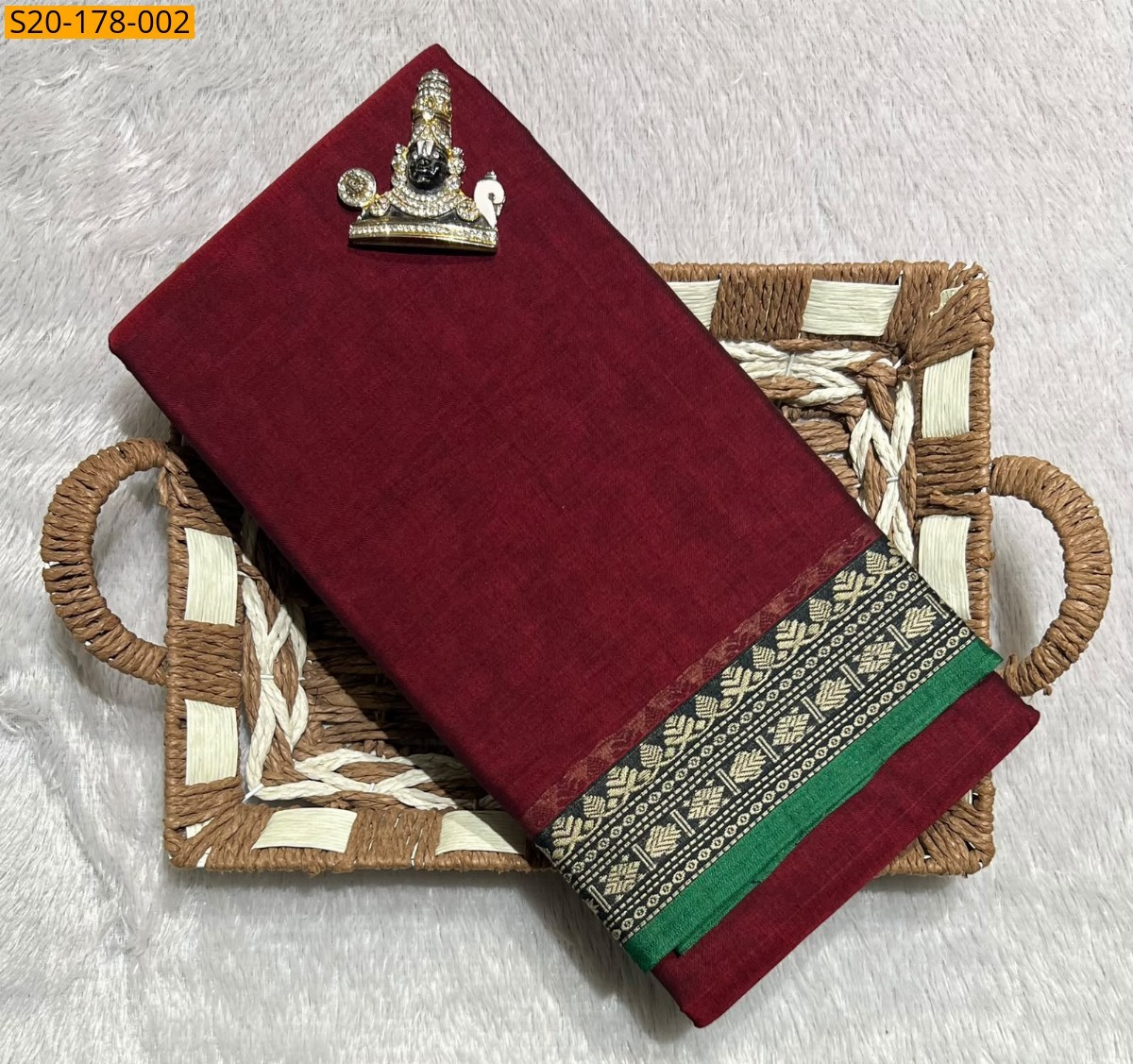 Maroon Pure Narayanpet saree