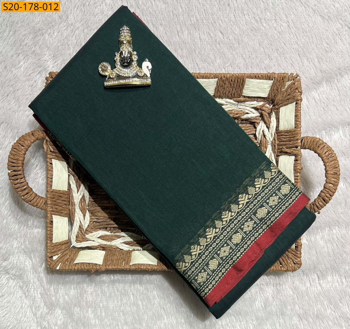 Dark Green Pure Narayanpet saree