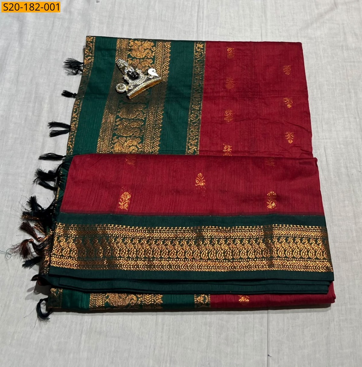 Red Fancy Kalyani Cotton Sarees