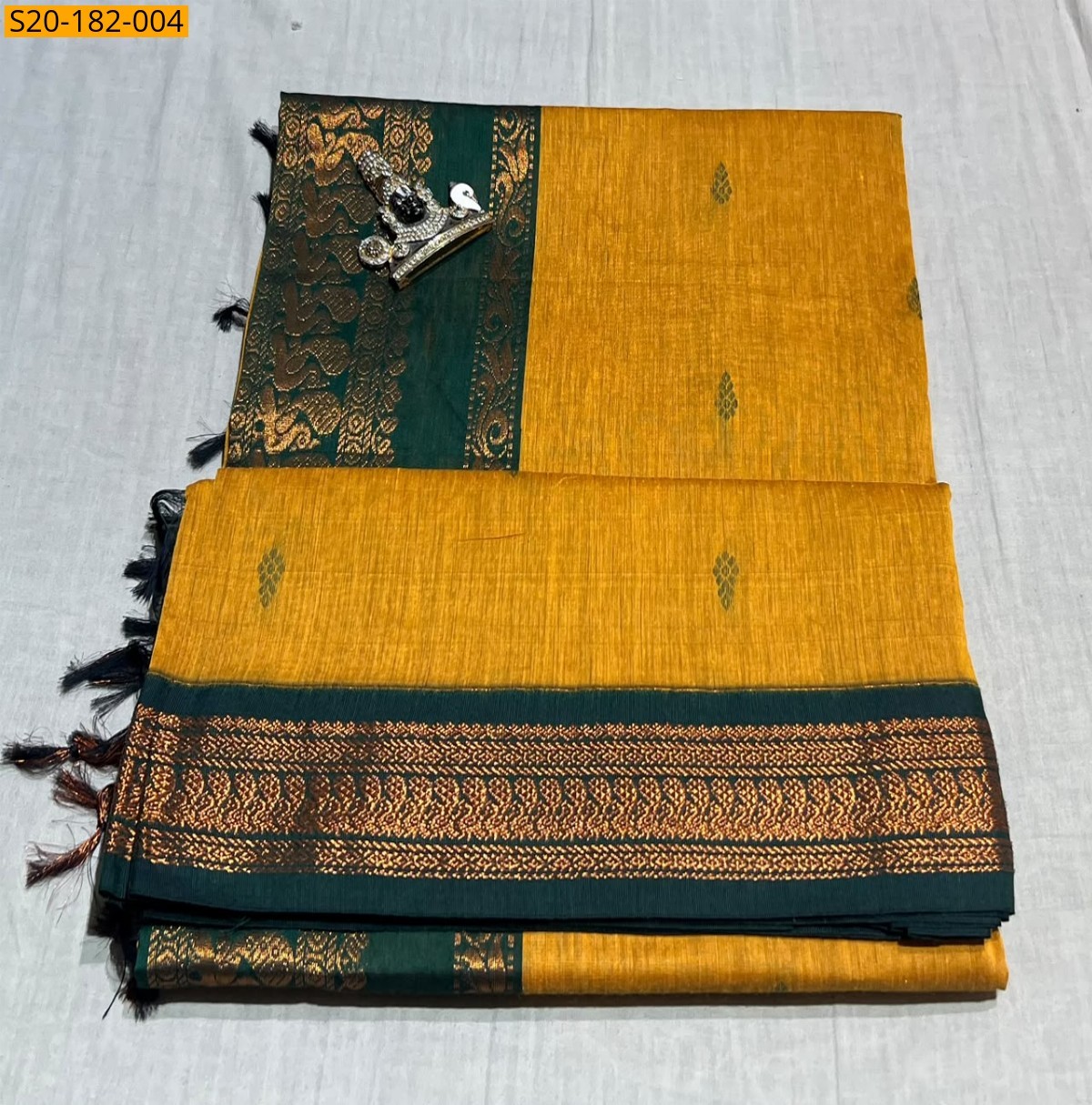 Yellow Fancy Kalyani Cotton Sarees