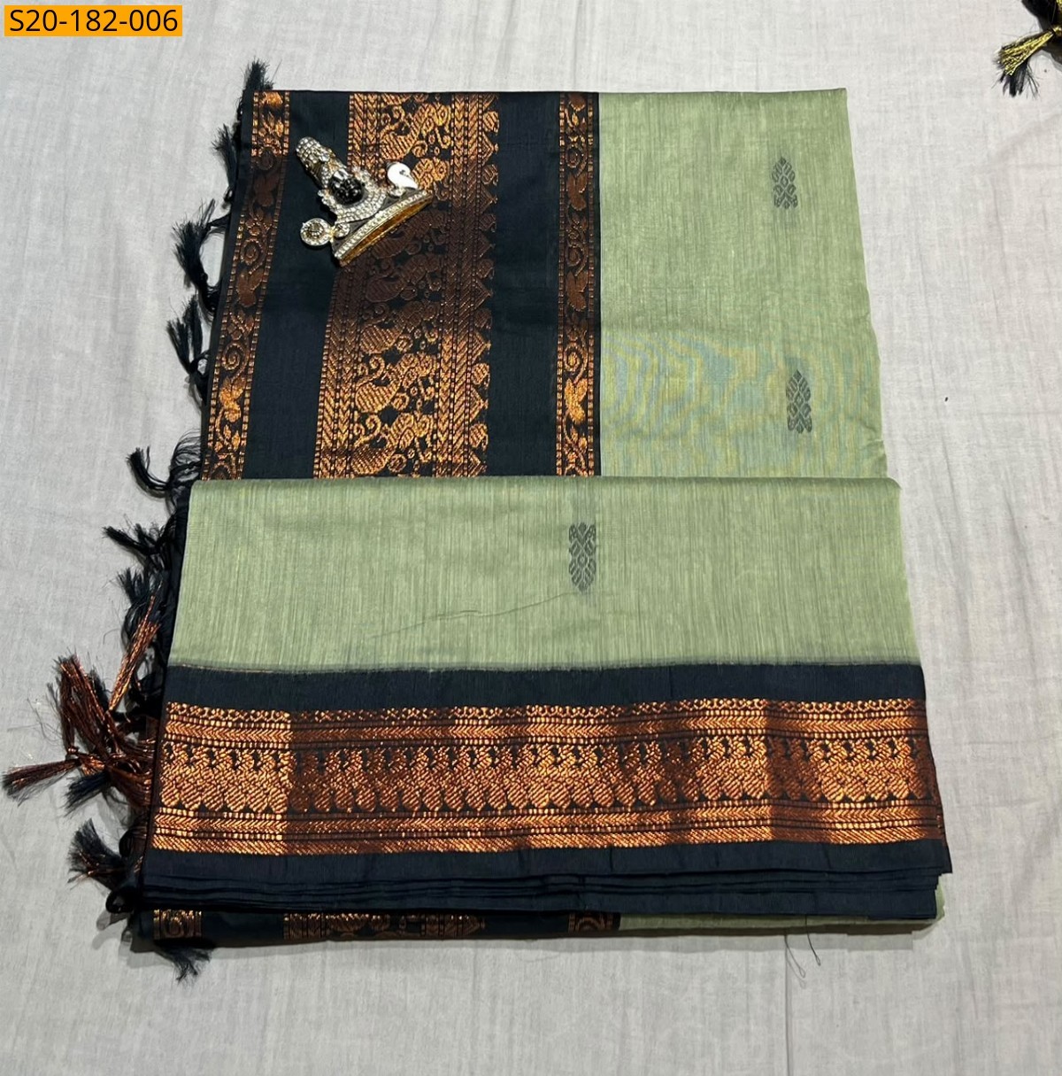 Light Green Fancy Kalyani Cotton Sarees