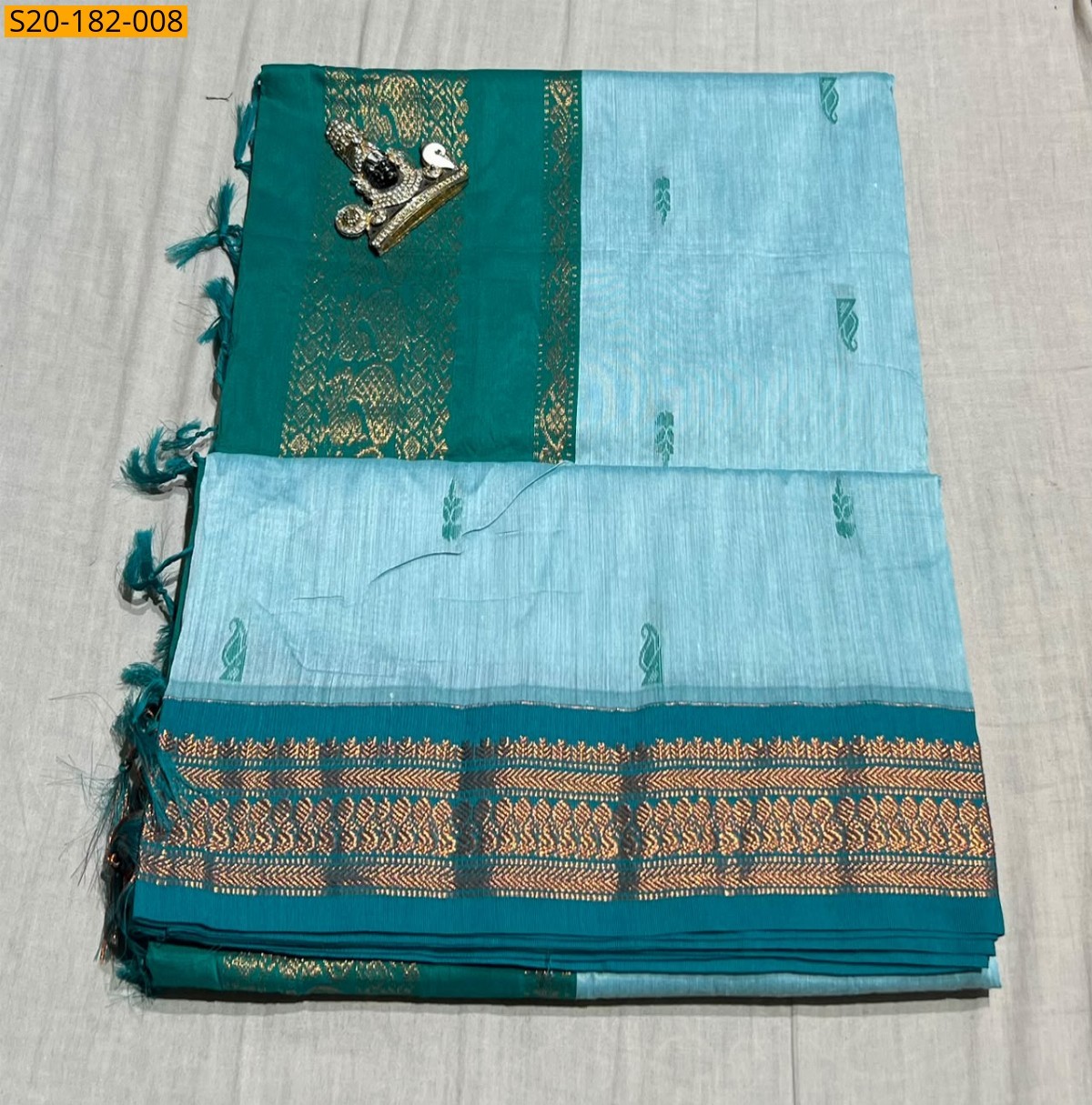 Light Blue Fancy Kalyani Cotton Sarees