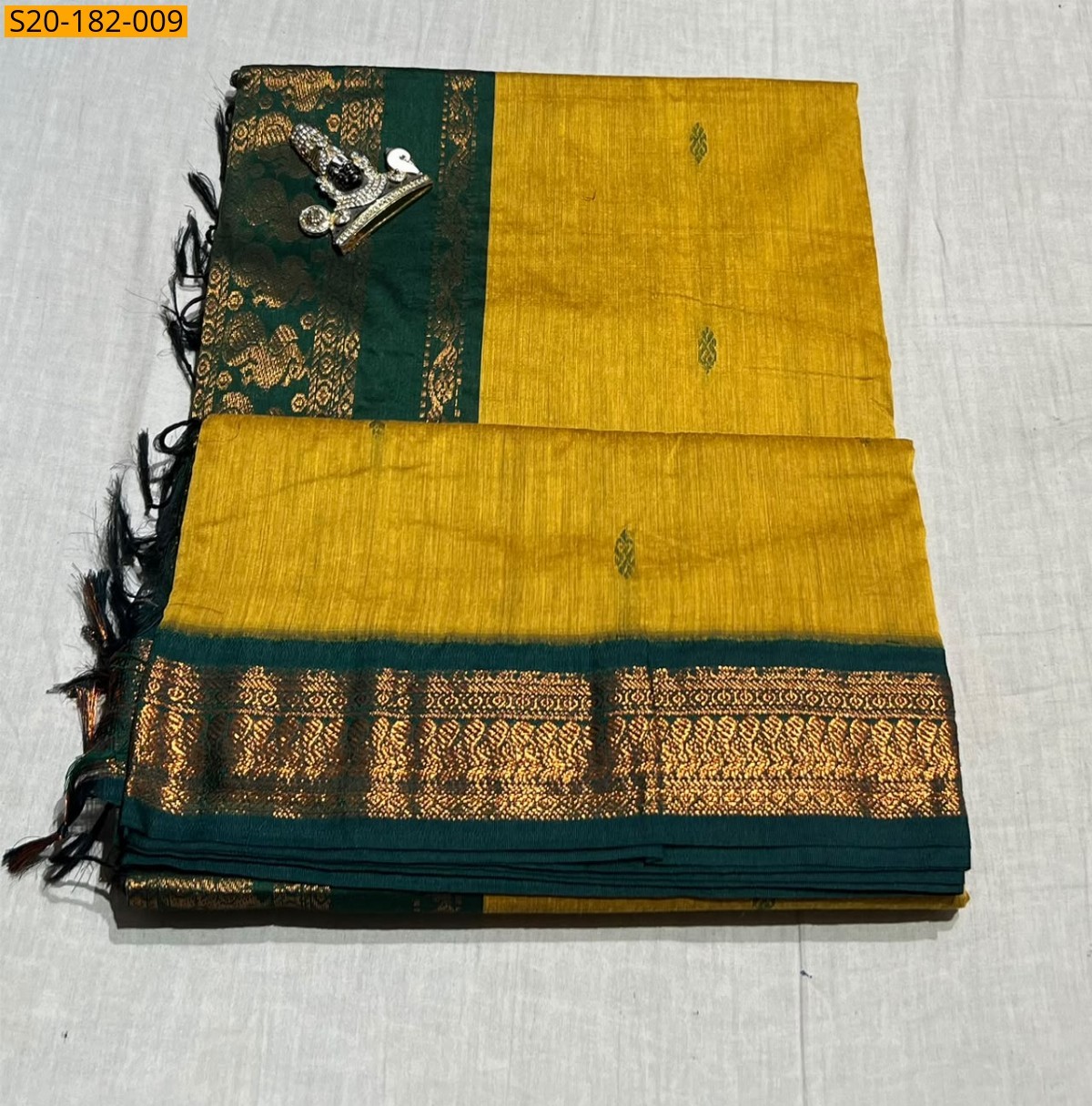 Yellow Fancy Kalyani Cotton Sarees