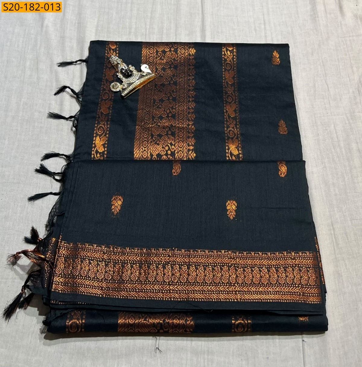Black Fancy Kalyani Cotton Sarees