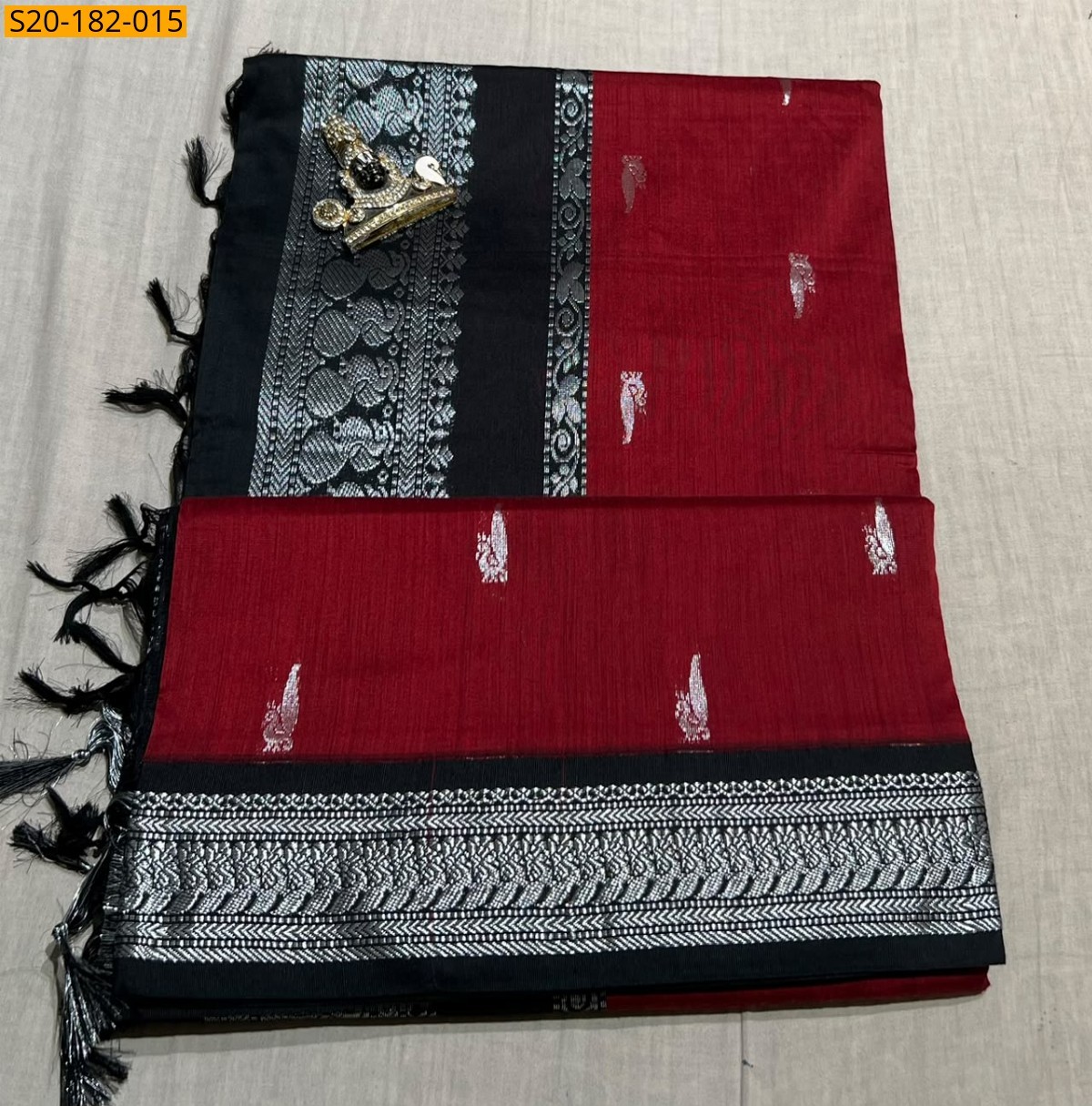 Red Fancy Kalyani Cotton Sarees