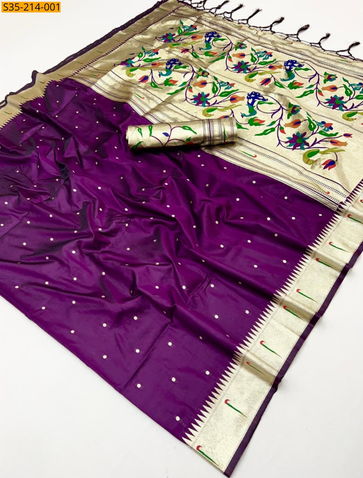 Magenta Paithani Soft Silk Sarees
