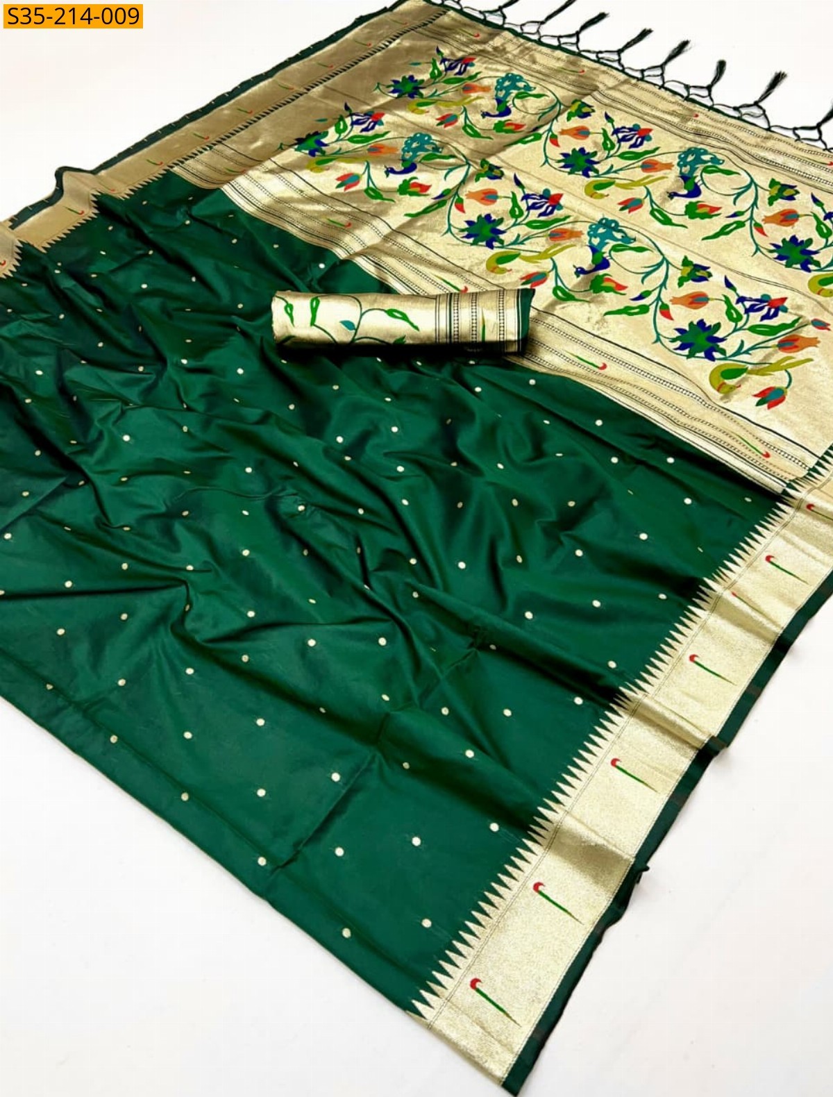 Green Paithani Soft Silk Sarees