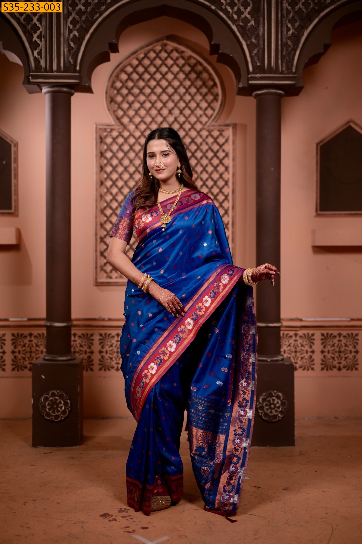 Blue Fancy Soft silk Saree