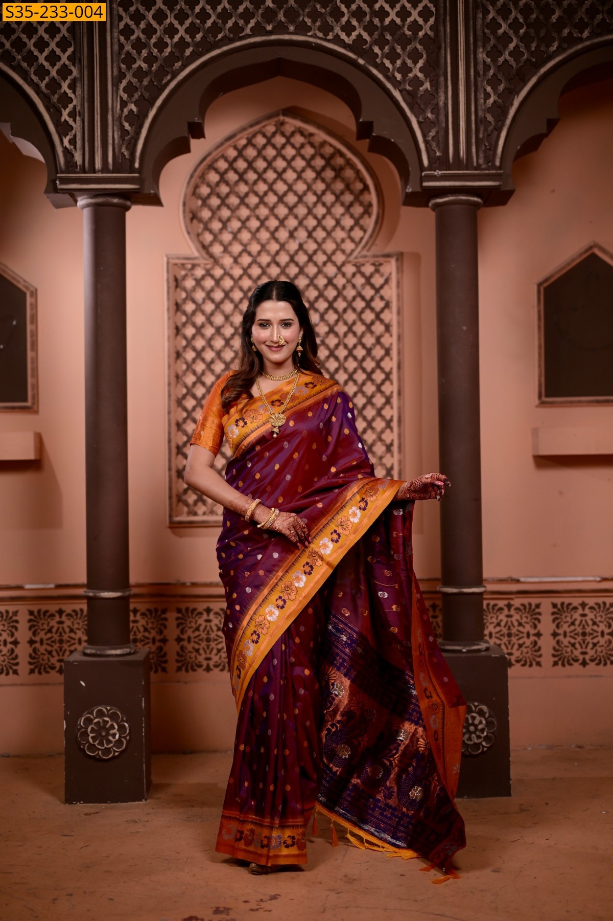 Maroon Fancy Soft silk Saree