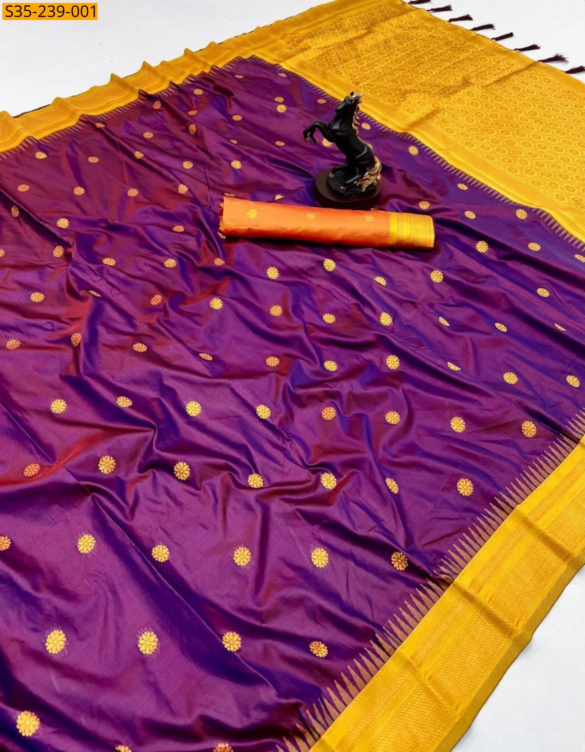 Wine Fancy Kanji Gadwal Silk Sarees