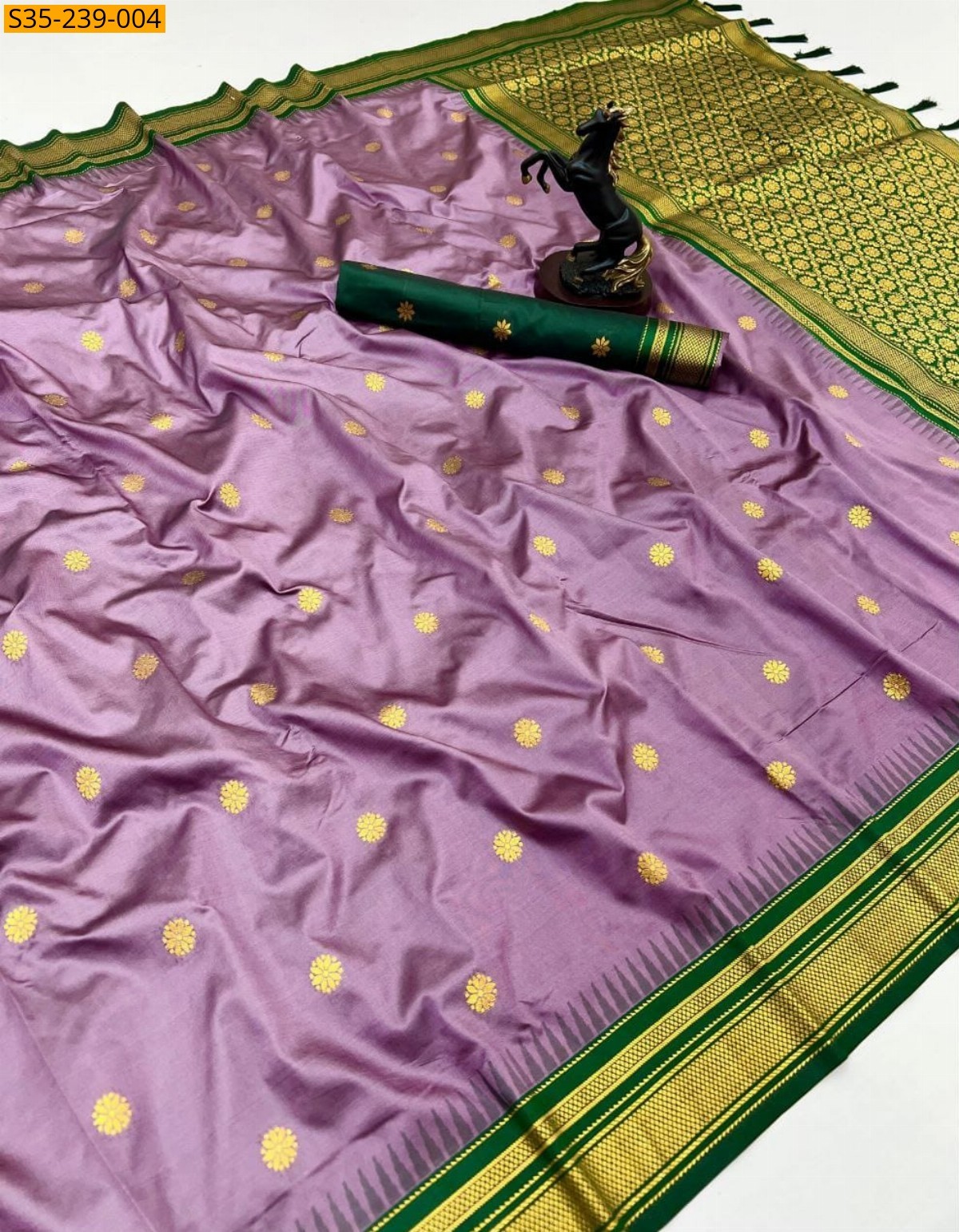 Onion Fancy Kanji Gadwal Silk Sarees
