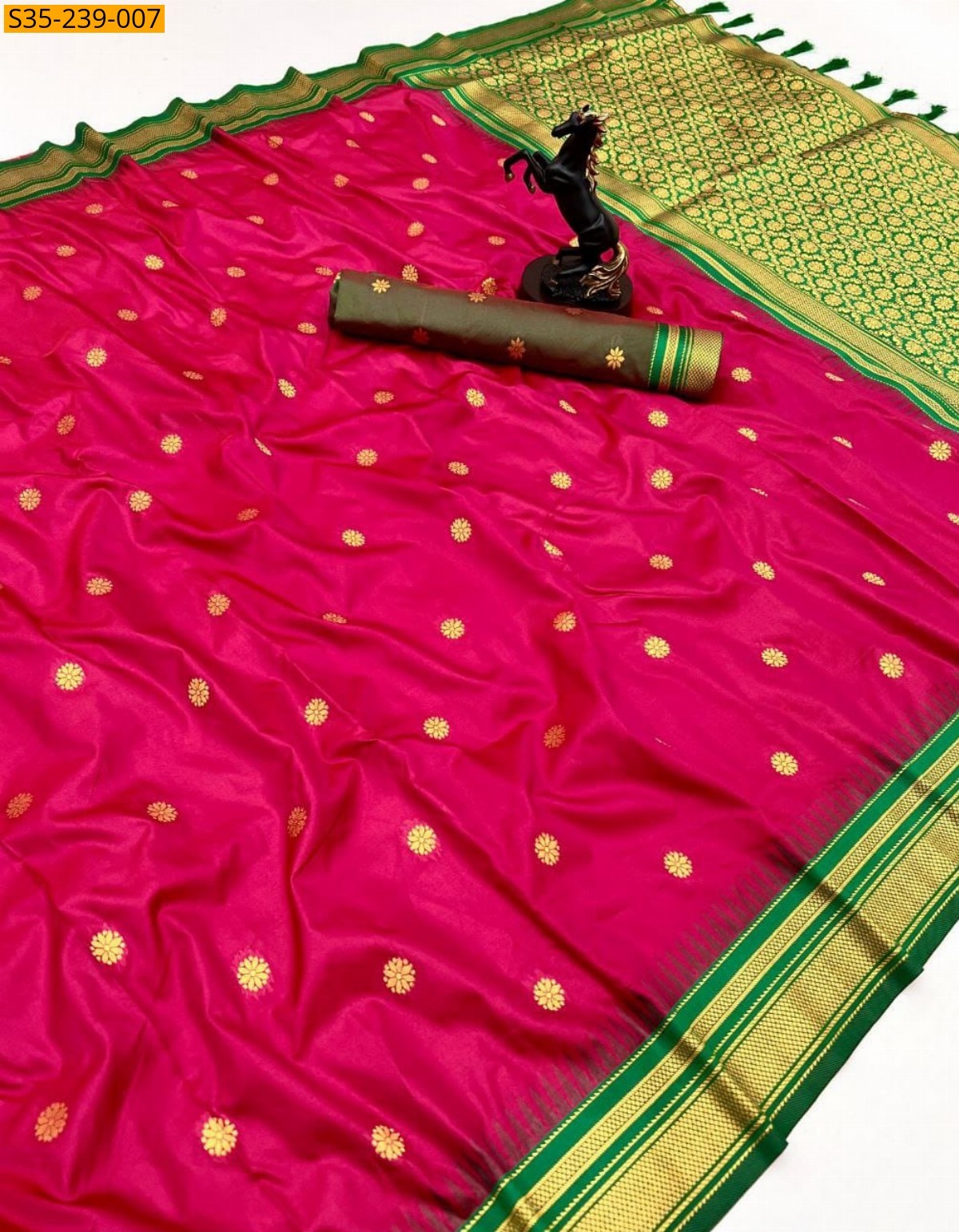 Pink Fancy Kanji Gadwal Silk Sarees