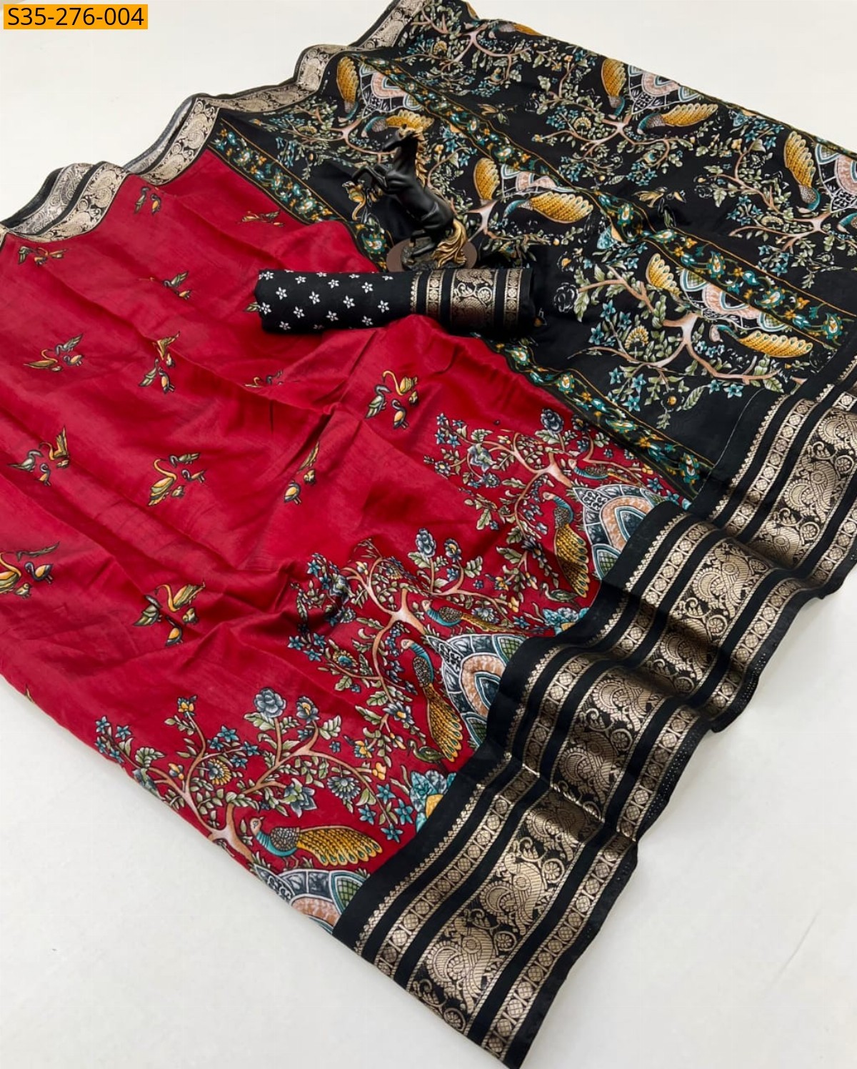 Red Fancy Viscose silk saree