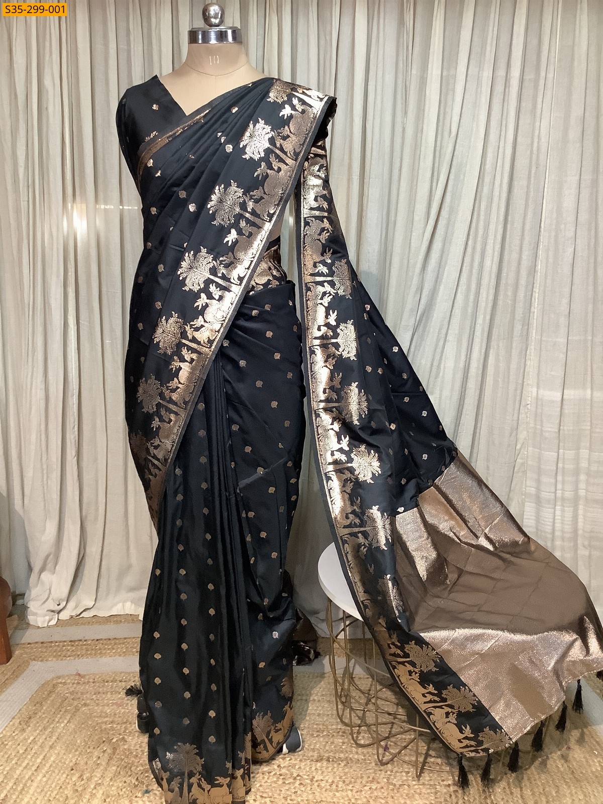 Black Fancy Mysore Silk Saree