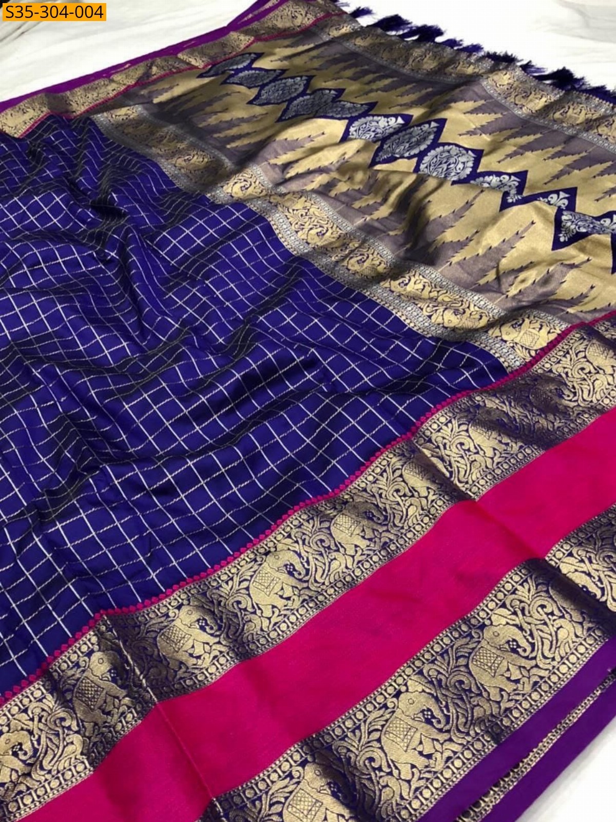 Royal Blue Fancy kanjivaram silk saree
