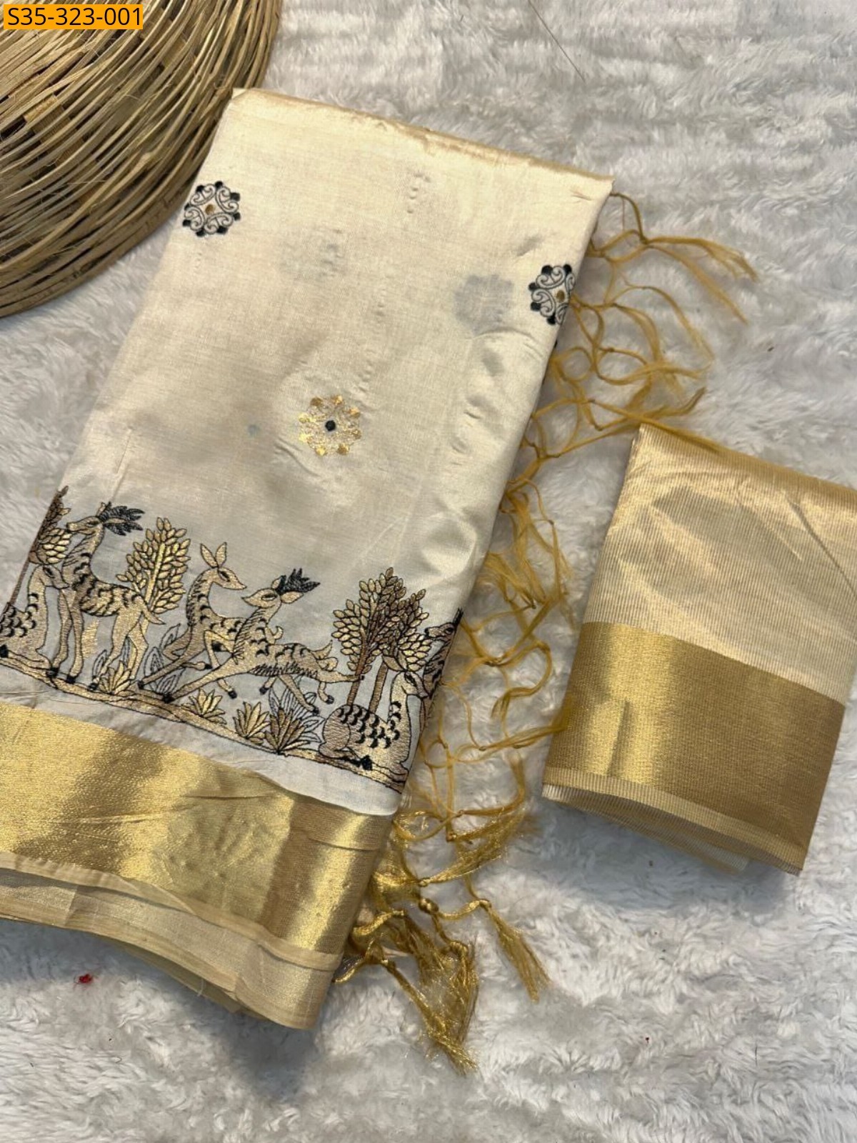 Fancy Tussar silk saree