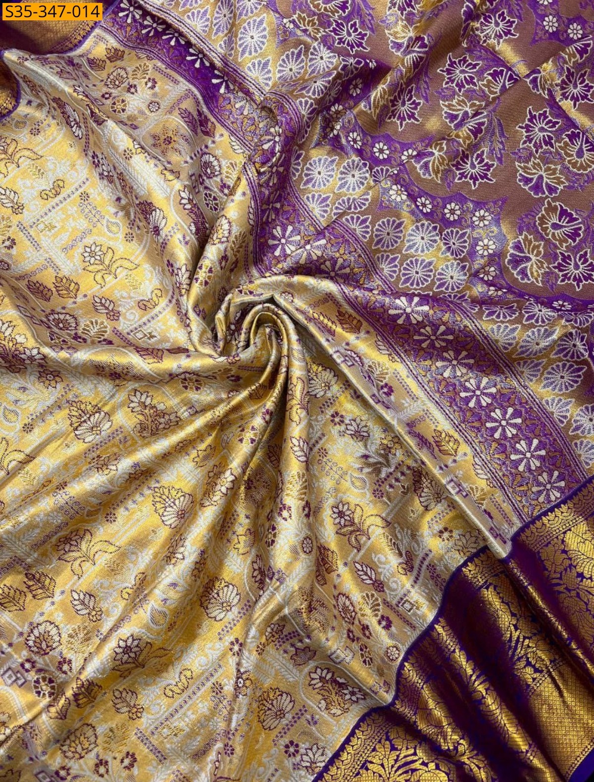 Gold Kanjivaram Semi Silk Sarees