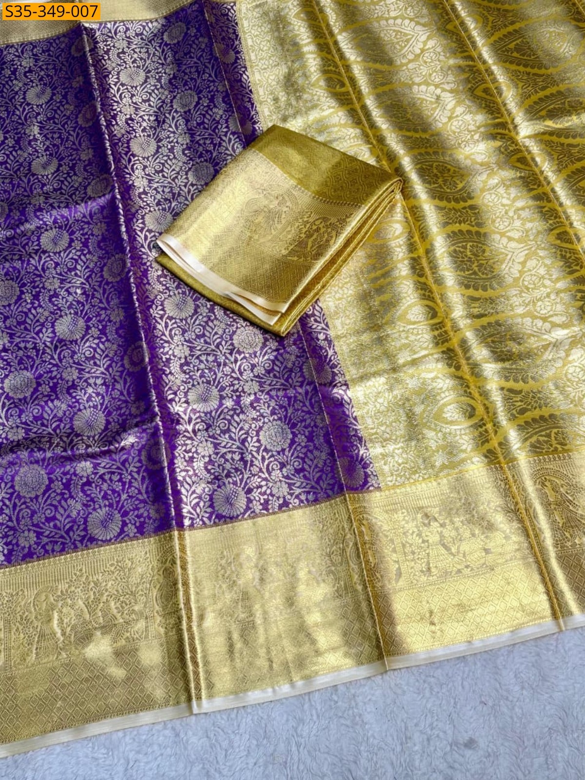Violet Kanjivaram  Silk Sarees