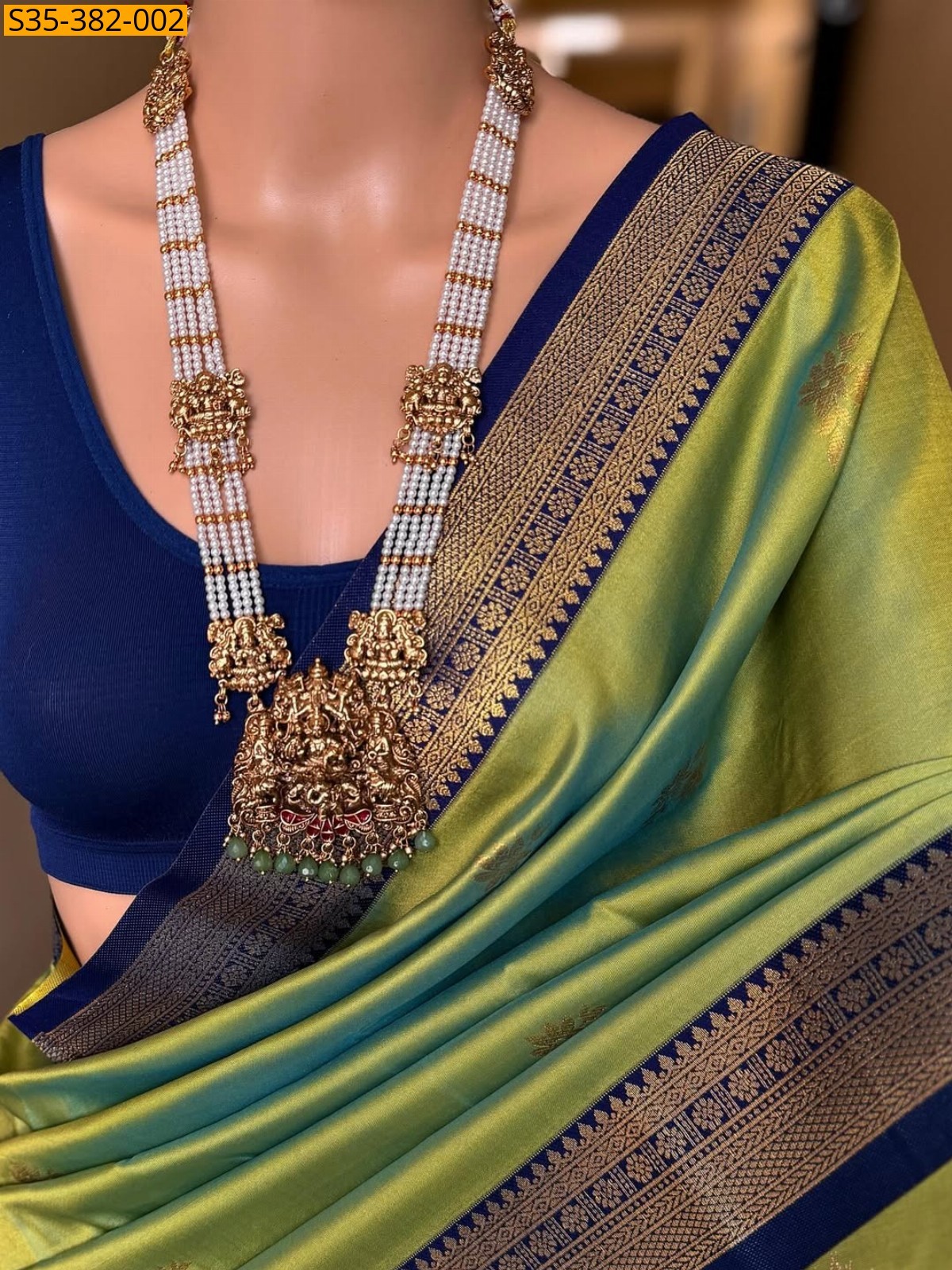 Green Fancy Soft banarasi silk saree