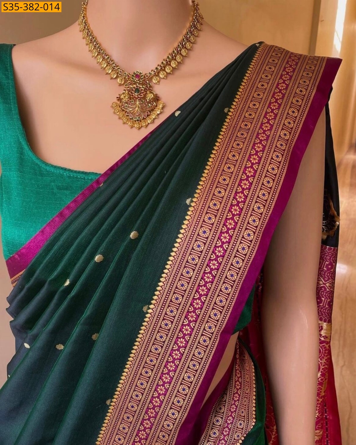 Green Fancy Soft banarasi silk saree