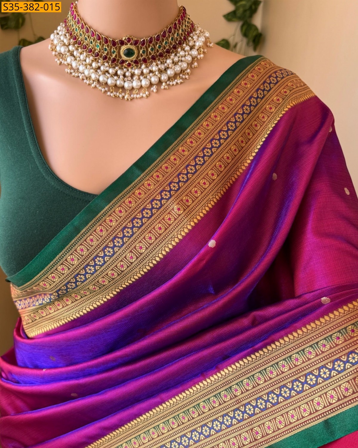 Magenta Fancy Soft banarasi silk saree