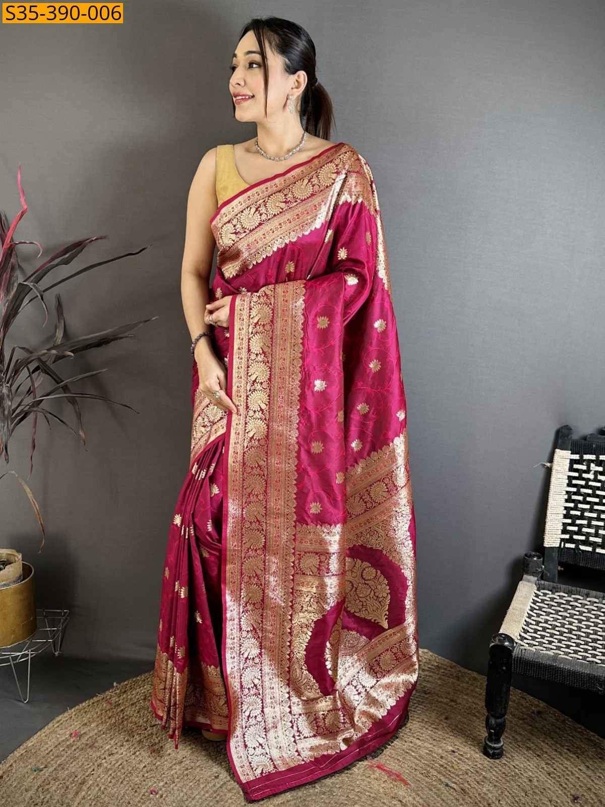 Pink Fancy banarasi silk saree saree