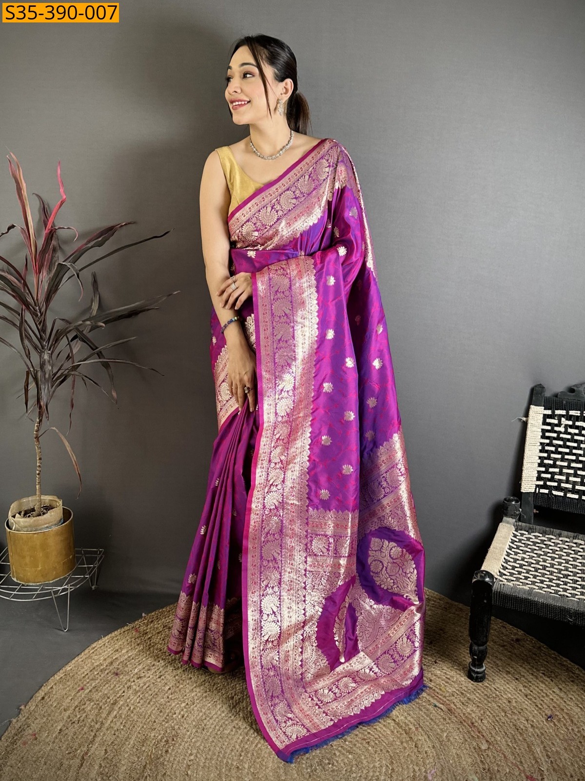 Magenta Fancy banarasi silk saree saree