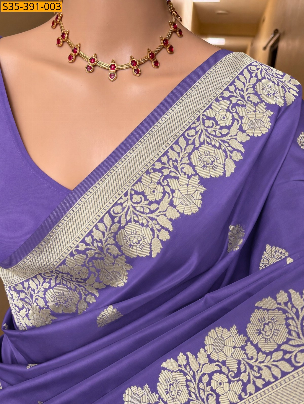 Lavender Fancy banarasi silk saree