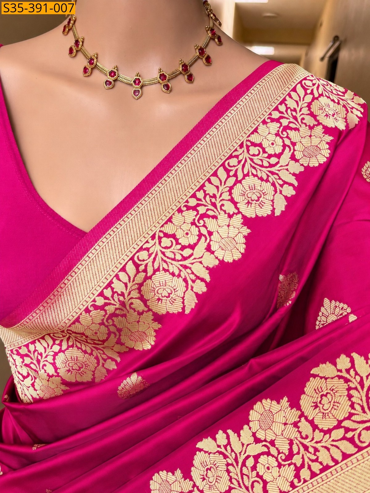 Pink Fancy banarasi silk saree