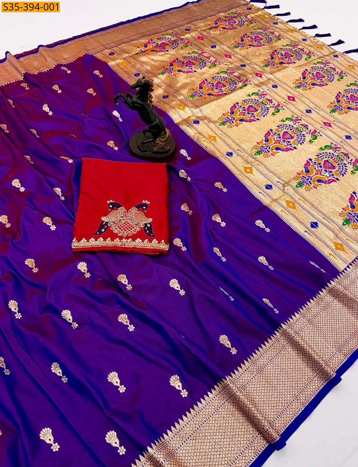 Violet Fancy Soft Silk Paithani saree