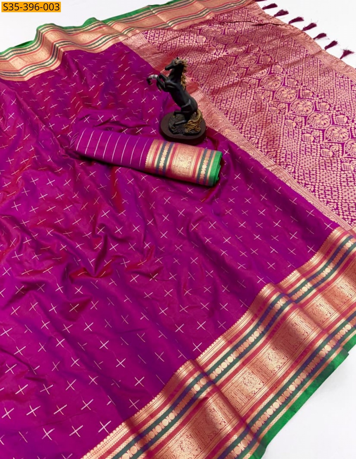 Magenta Fancy Soft Silk Saree