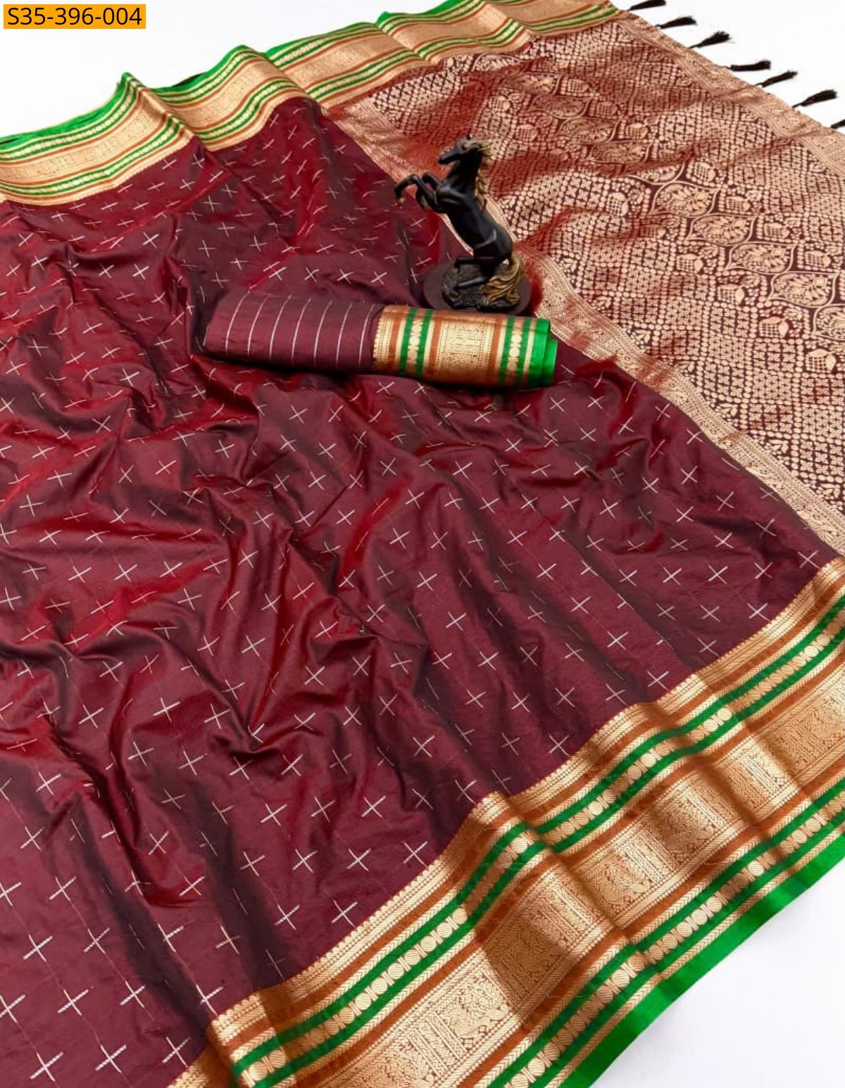 Maroon Fancy Soft Silk Saree