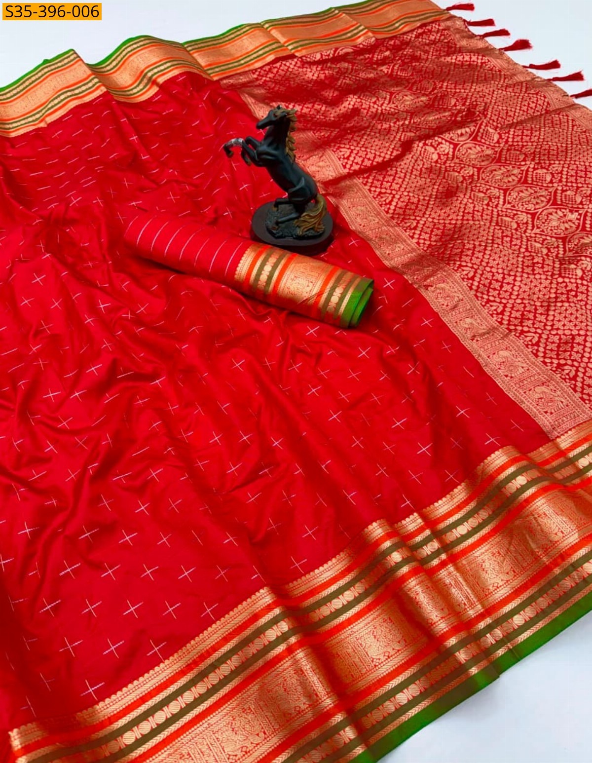Red Fancy Soft Silk Saree