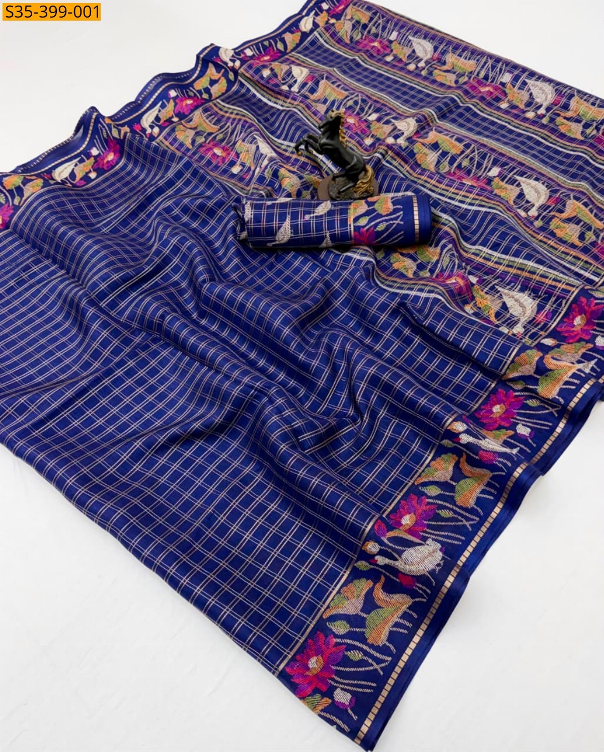 Navy Blue Fancy Spice Silk Saree