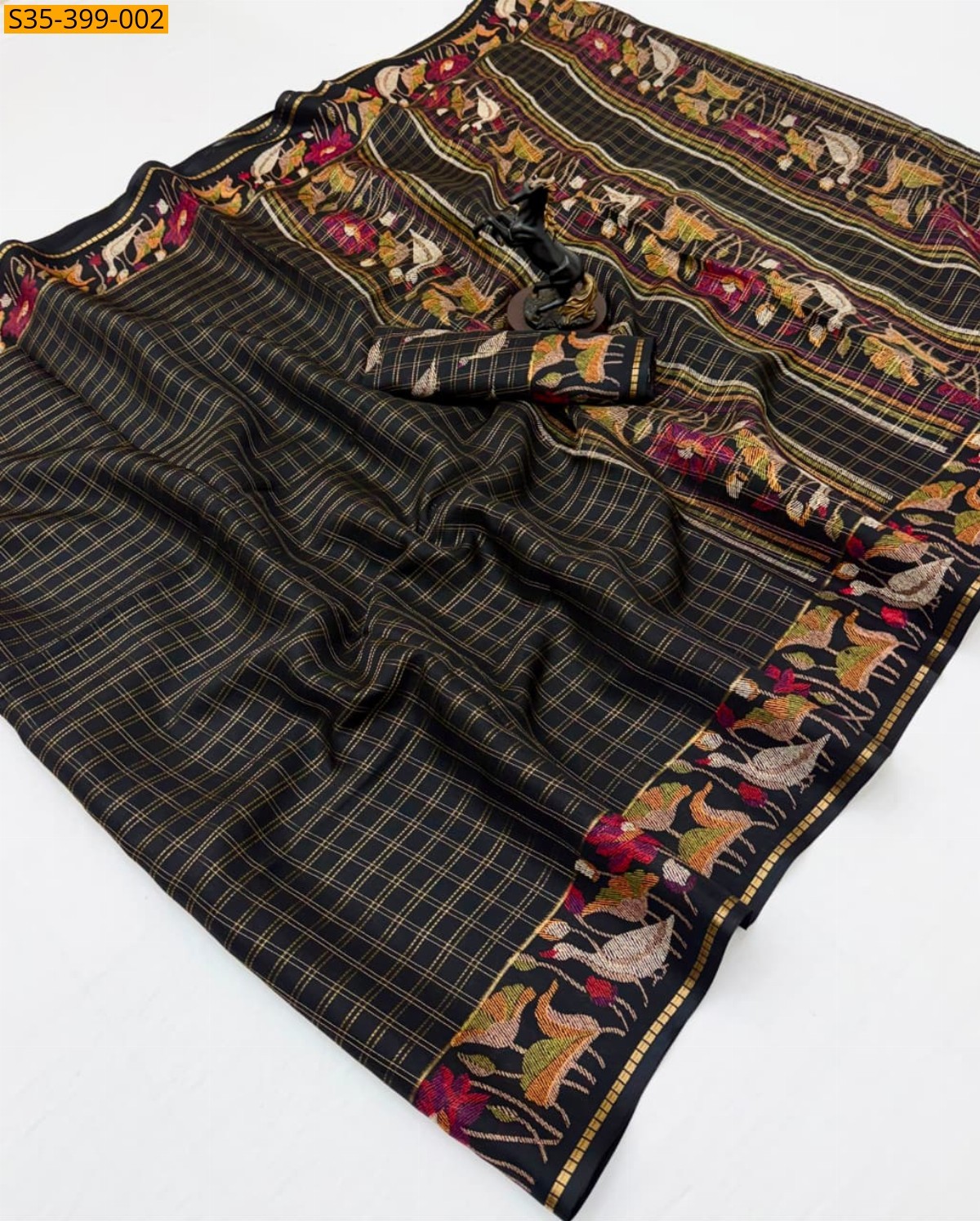 Black Fancy Spice Silk Saree