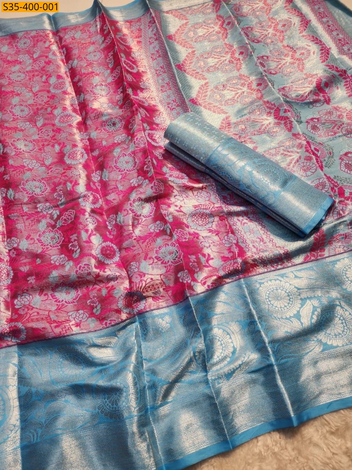 Pink Fancy Kanjivaram Tissue Silk Saree
