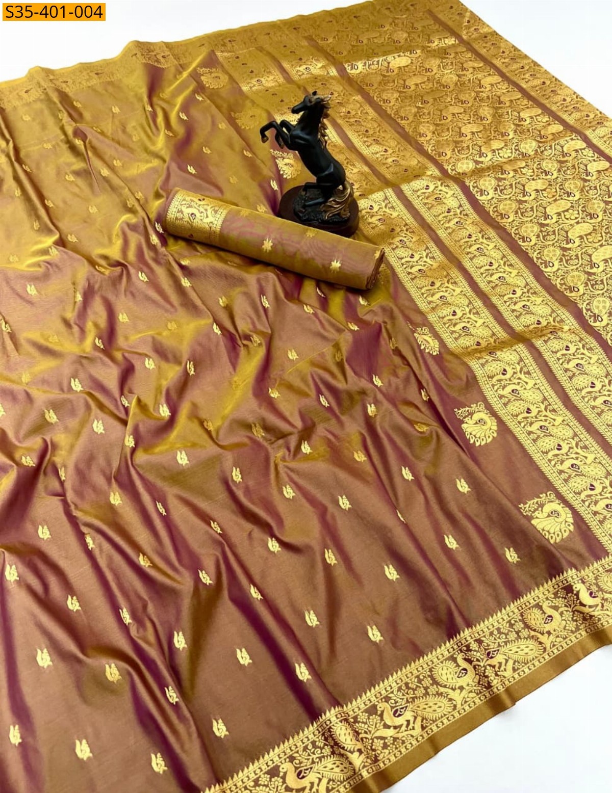Light Brown Fancy Soft Silk Weaving Sarees