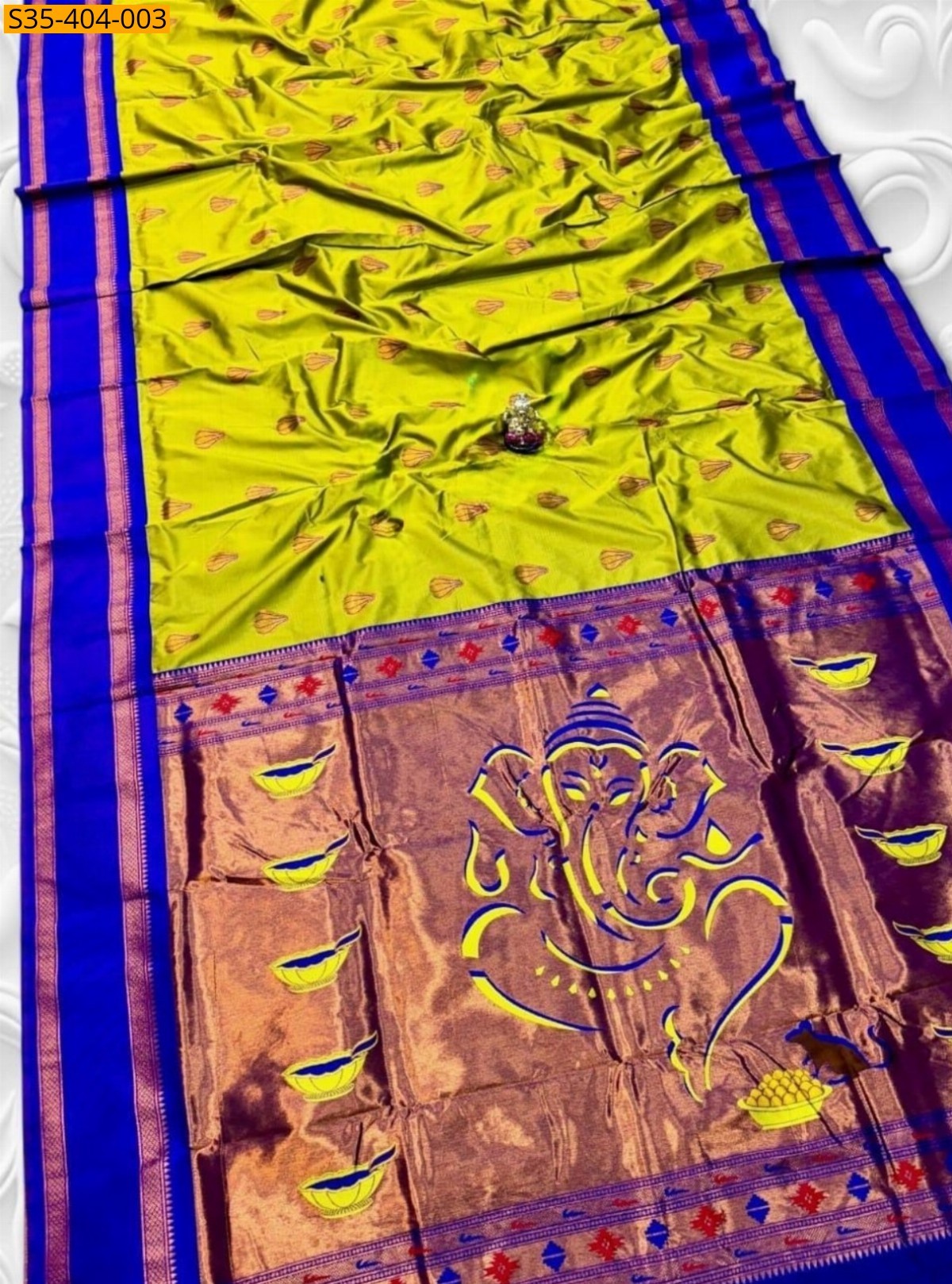 Green Fancy Soft Silk Modak Paithani Sarees