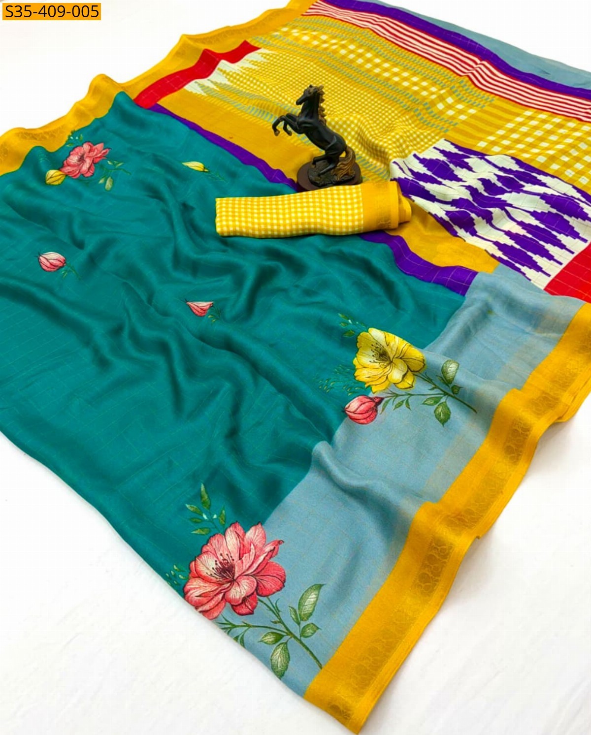 Morpitch Fancy Dola Silk Saree