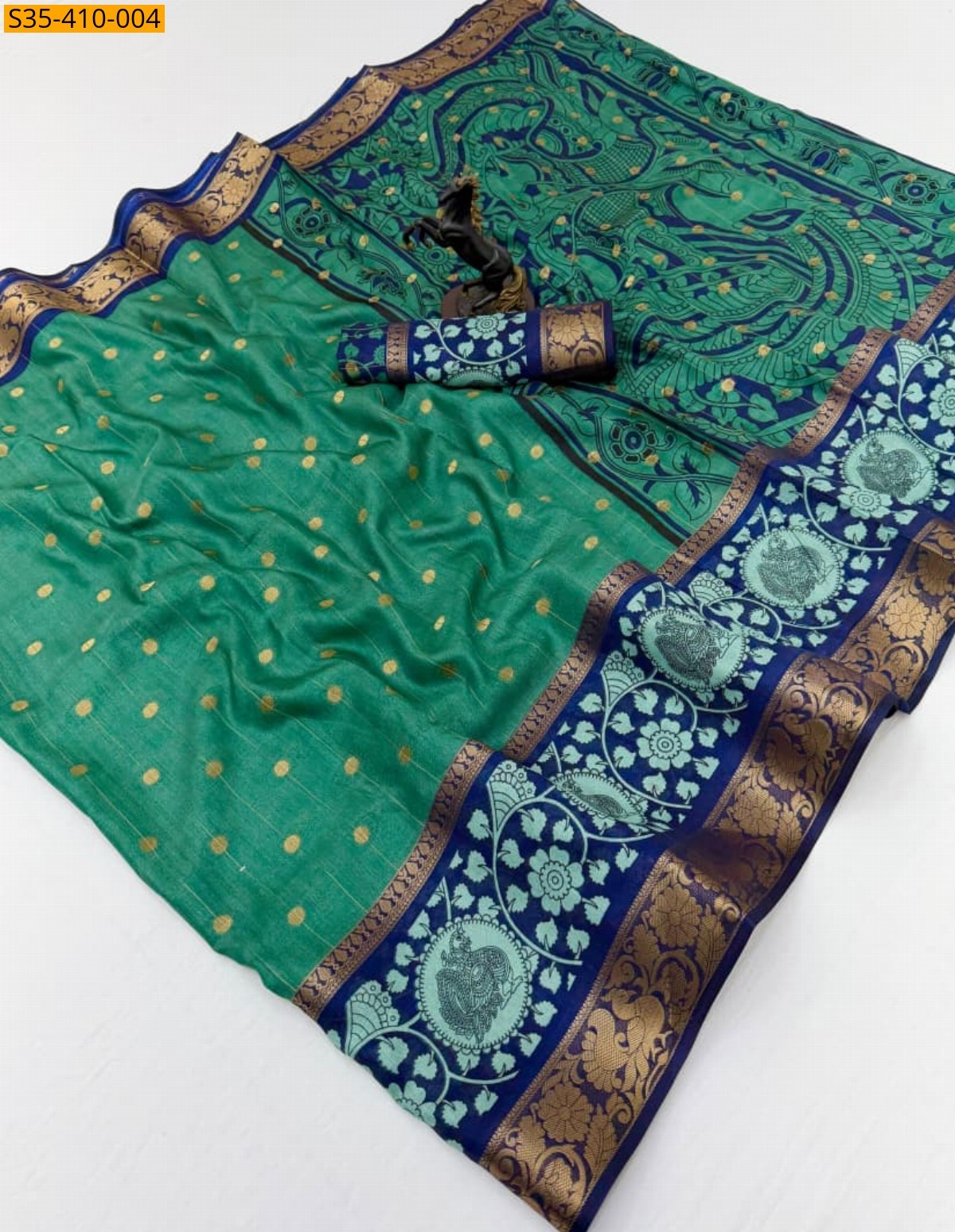 Green Fancy Tussar Silk Saree