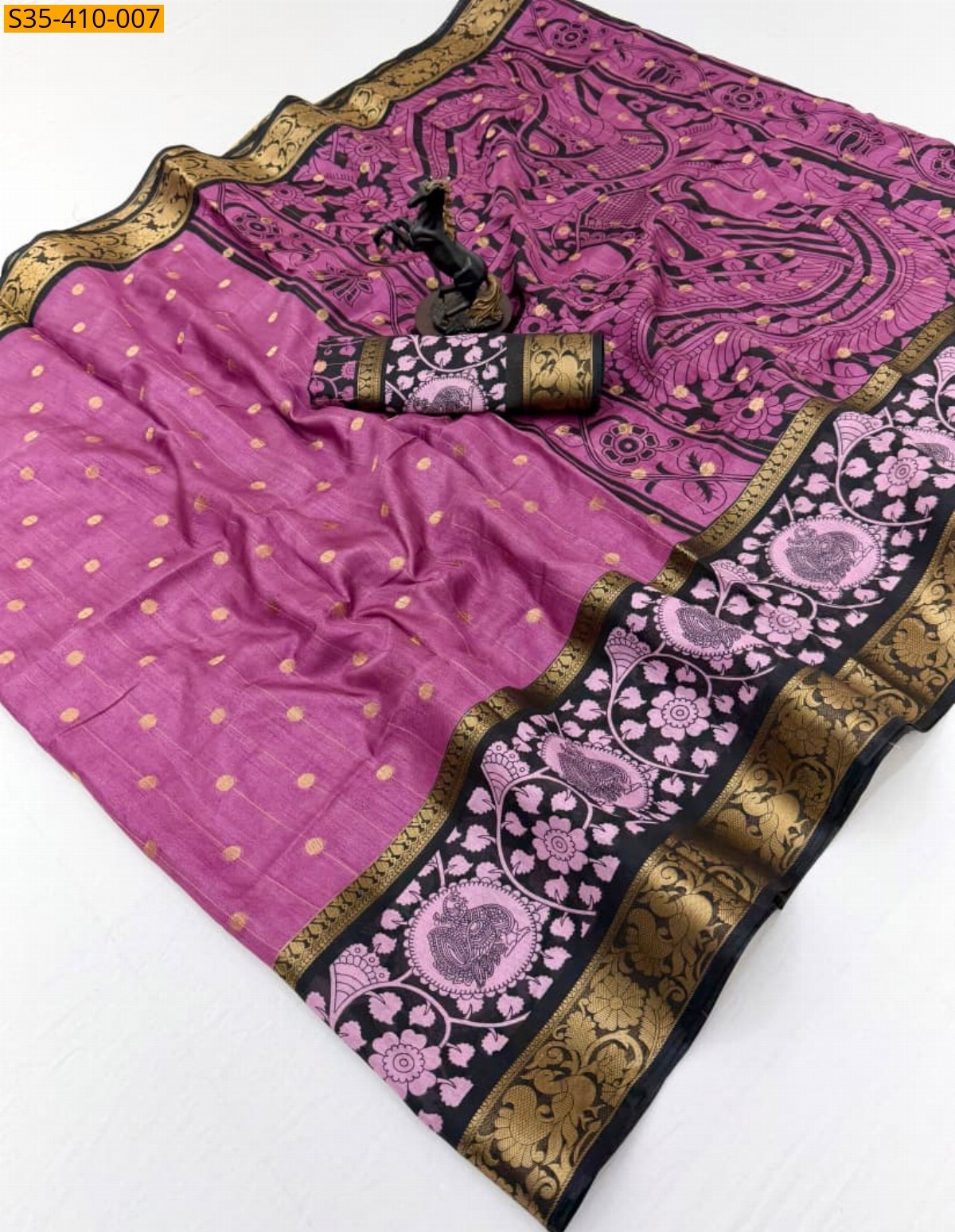 Pink Fancy Tussar Silk Saree