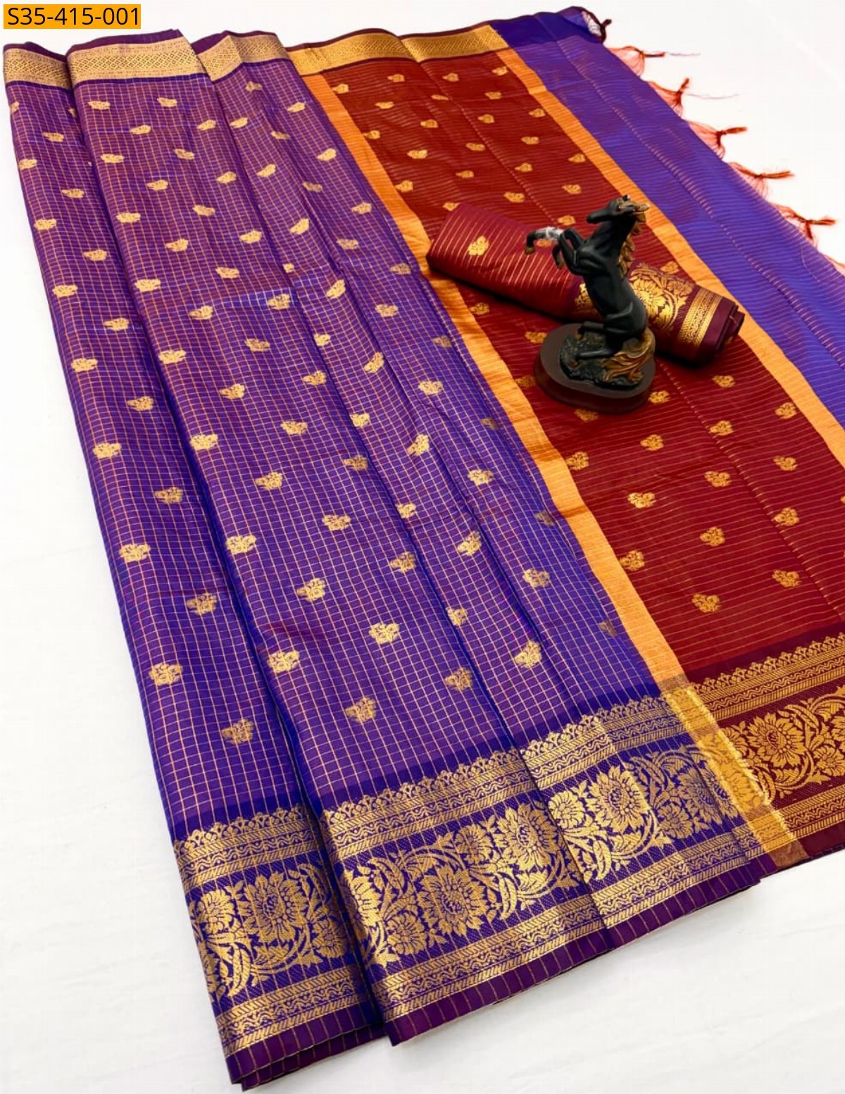 Violet Fancy Banarasi Katan Silk Saree