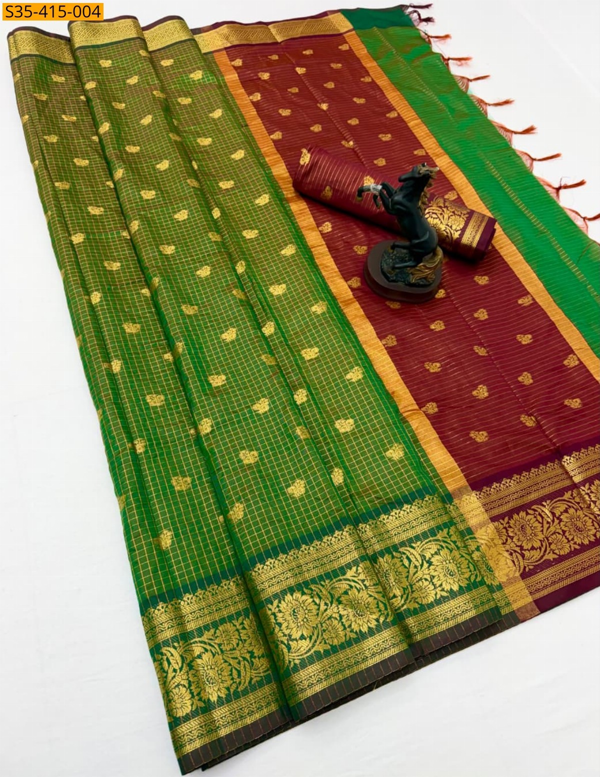 Green Fancy Banarasi Katan Silk Saree