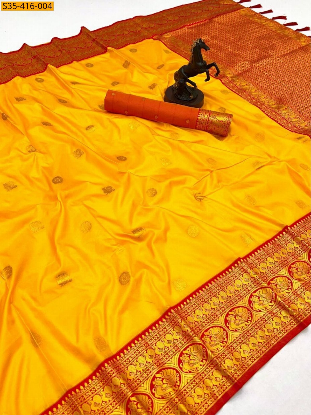 Yellow Fancy Soft Silk Saree