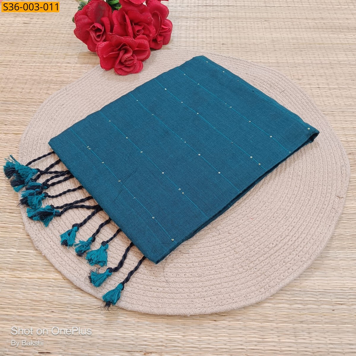 Blue Fancy Khadi Cotton Saree