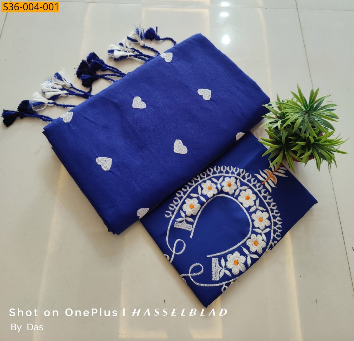 Royal Blue Fancy Khadi Cotton Saree