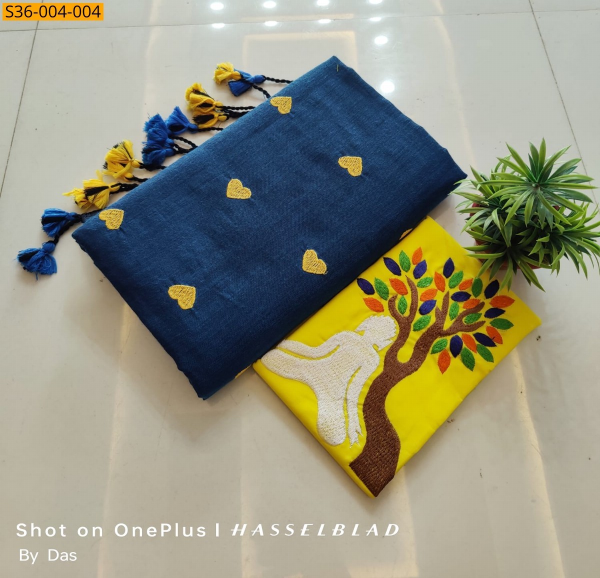 Navy Blue Fancy Khadi Cotton Saree