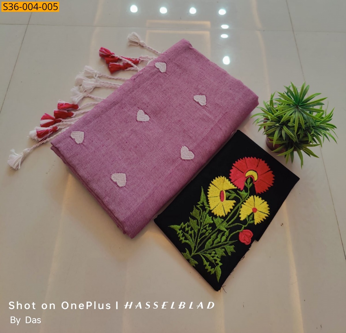 Pink Fancy Khadi Cotton Saree