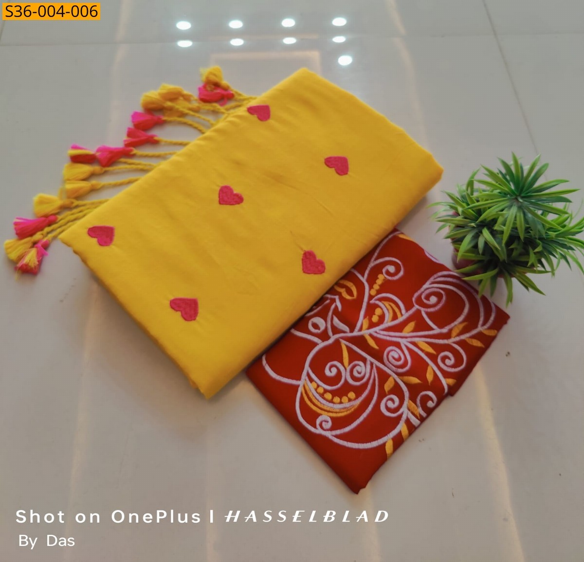 Yellow Fancy Khadi Cotton Saree